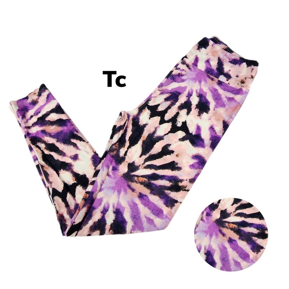 Tc LuLaRoe Leggings Halloween PINK & PURPLE TIE DYE Fits 12/18